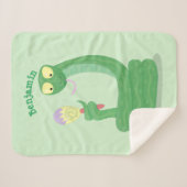 Grappig groene slang met maraca-cartoon sherpa deken (Voorkant (horizontaal))