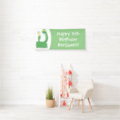 Grappig groene slang met maraca-cartoon spandoek (Insitu)