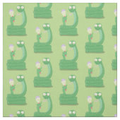 Grappig groene slang met maraca-cartoon stof (Swatch)