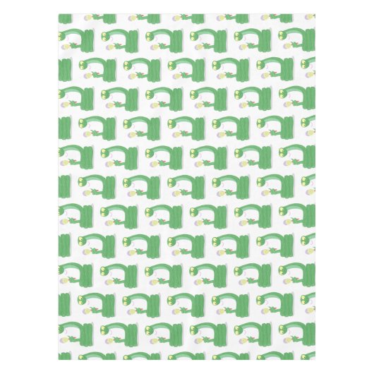 Grappig groene slang met maraca-cartoon tafelkleed (Voorkant)