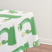 Grappig groene slang met maraca-cartoon tafelkleed (Voorbeeld)