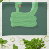 Grappig groene slang met maraca-cartoon theedoek (Gevouwen)