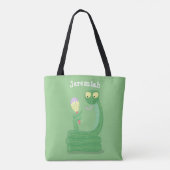 Grappig groene slang met maraca-cartoon tote bag (Achterkant)