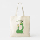 Grappig groene slang met maraca-cartoon tote bag (Achterkant)