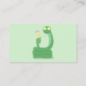 Grappig groene slang met maraca-cartoon visitekaartje (Achterkant)
