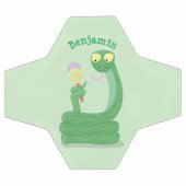 Grappig groene slang met maraca-cartoon voetbal (Enkel)