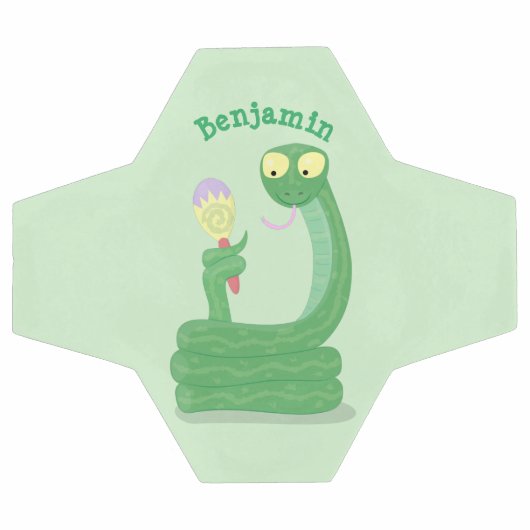 Grappig groene slang met maraca-cartoon voetbal (Enkel)