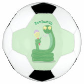 Grappig groene slang met maraca-cartoon voetbal (Voorkant)