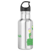 Grappig groene slang met maraca-cartoon waterfles (Voorkant)