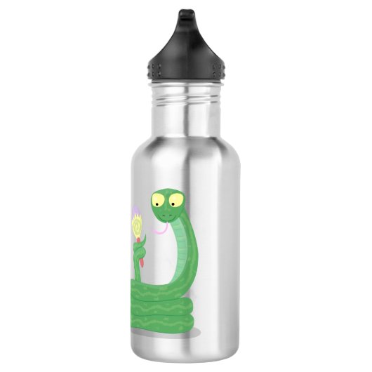 Grappig groene slang met maraca-cartoon waterfles (Rechts)