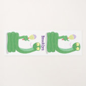 Grappig groene slang met maraca-cartoon yogamat (Achterkant (horizontaal))