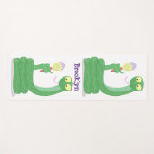 Grappig groene slang met maraca-cartoon yogamat (Voorkant (horizontaal))