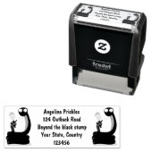 Grappig groene slang met maraca-cartoon  zelfinktende stempel (In situ)