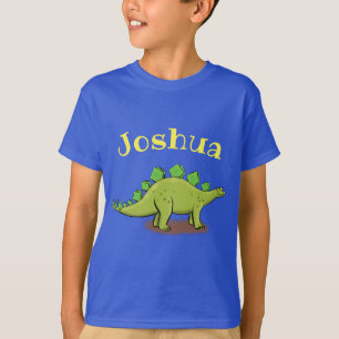Grappig, groene stegosaurus dinosaur cartoon t-shirt