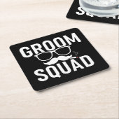 Grappig Groom Squad Wedding Party Design Kartonnen Onderzetters (Schuin)
