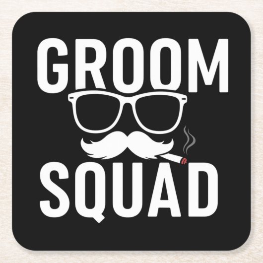Grappig Groom Squad Wedding Party Design Kartonnen Onderzetters (Voorkant)