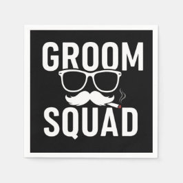 Grappig Groom Squad Wedding Party Design Servet