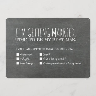Grappig Groomsman Best Man Checklist Voorstel Kaart