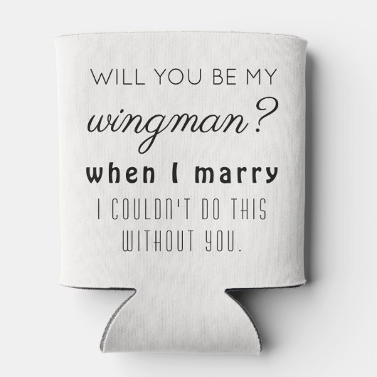 Grappig Groomsman huwelijksaanzoek Elegant Off Whi Blikjeskoeler (Achterkant)