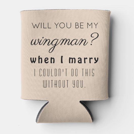 Grappig Groomsman huwelijksaanzoek elegante amande Blikjeskoeler (Voorkant)