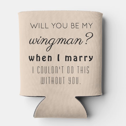 Grappig Groomsman huwelijksaanzoek elegante amande Blikjeskoeler (Achterkant)