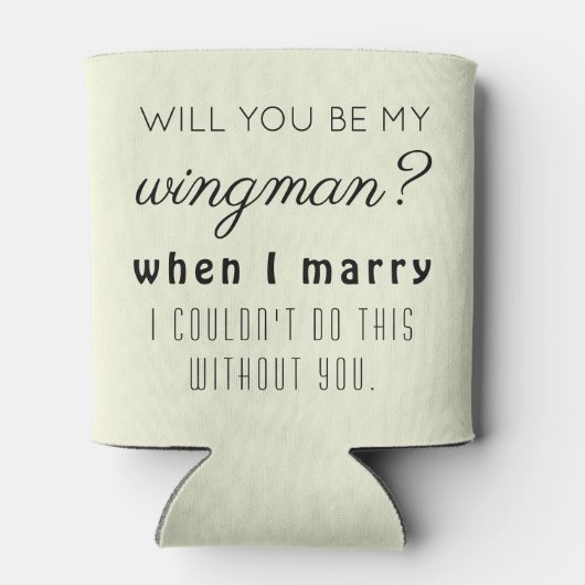 Grappig Groomsman Trouwvoorstel Elegant Beige Blikjeskoeler (Achterkant)