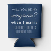 Grappig Groomsman Trouwvoorstel Elegant Marine Bla Blikjeskoeler (Voorkant)