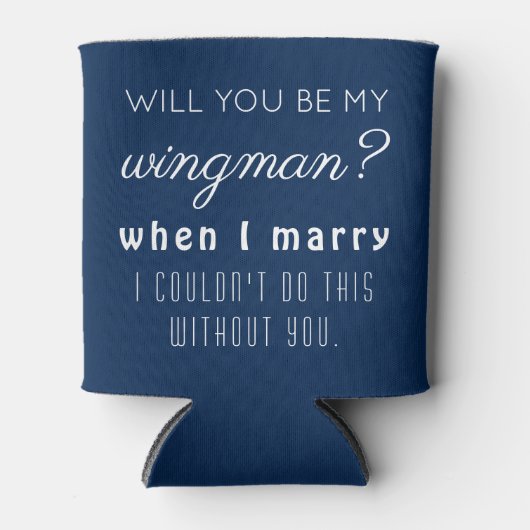 Grappig Groomsman Trouwvoorstel Elegant Marine Bla Blikjeskoeler (Voorkant)