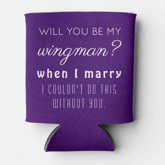 Grappig Groomsman Trouwvoorstel Elegant Paarse Blikjeskoeler (Voorkant)