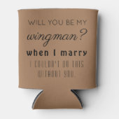 Grappig Groomsman Trouwvoorstel Elegant Vrij Beige Blikjeskoeler (Voorkant)