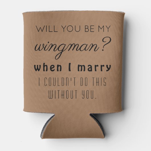 Grappig Groomsman Trouwvoorstel Elegant Vrij Beige Blikjeskoeler (Voorkant)