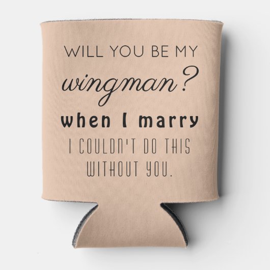 Grappig Groomsman Trouwvoorstel Elegant Zand Blikjeskoeler (Voorkant)