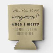 Grappig Groomsman Trouwvoorstel Elegant Zand Ecru Blikjeskoeler (Achterkant)