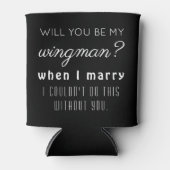 Grappig Groomsman Trouwvoorstel Elegant Zwart Blikjeskoeler (Voorkant)