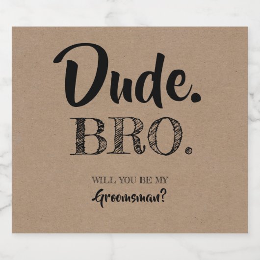 Grappig Groomsman voorstel idee Bier Etiket (Enkel label)