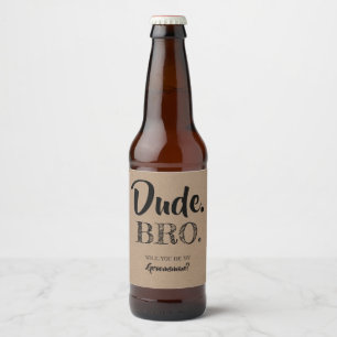 Grappig Groomsman voorstel idee Bier Etiket