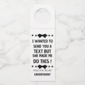 Grappig Groomsmen voorstel | Beste man voorstel Flessenhanger (Voorkant)