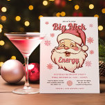 Grappig groot nick energie bachelorette kerstfeest kaart<br><div class="desc">Breng uw vakantie-energie naar dit leuke en grappige, moderne en eenvoudige Bachelorette kerstfeest. Ook geweldig voor een open huis, kantoor party, vriendjes, vieze kerstman of een cocktailparty! Perfect voor een volwassen feestje. Beschikt over een retro Sinterklaasgezicht in roze, crème kleuren. Ga naar Deze sjabloon personaliseren om meer wijzigingen aan te...</div>