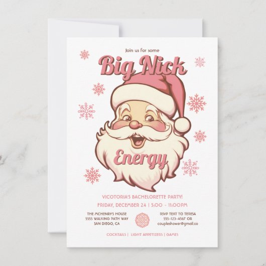 Grappig groot nick energie bachelorette kerstfeest kaart (Voorkant)