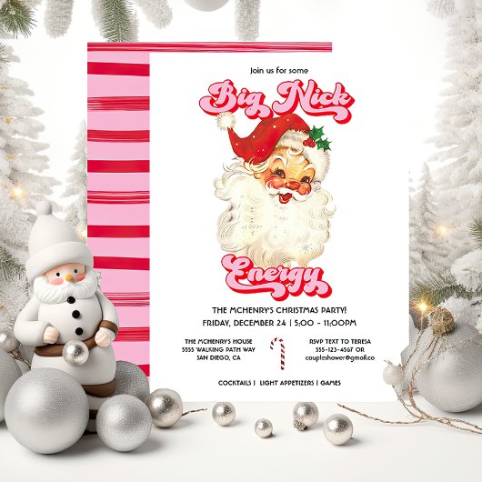Grappig groot nick energie kerstfeest kaart