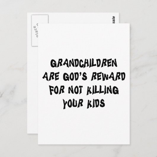 Grappig grootouders cadeau briefkaart (Voorkant / Achterkant)