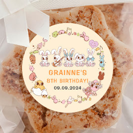 Grappig Groovy Pasen Verjaardagsfeest Ronde Sticker