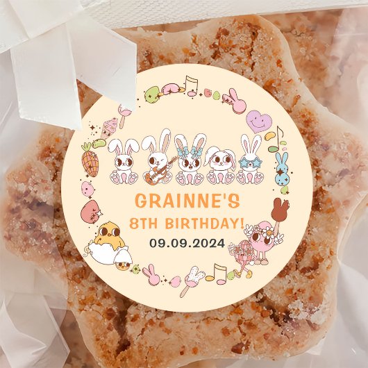 Grappig Groovy Pasen Verjaardagsfeest Ronde Sticker