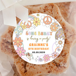 Grappig Groovy Pasen Verjaardagsfeest Ronde Sticker