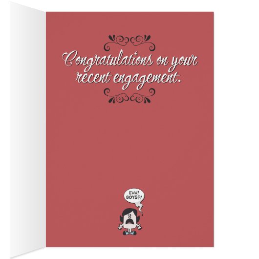 Grappig "Gross! Jongens!" Verloving-kaart (Binnen (Rechts))