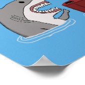 Grappig grote witte haai die bestelt wat ze heeft poster (Hoek)