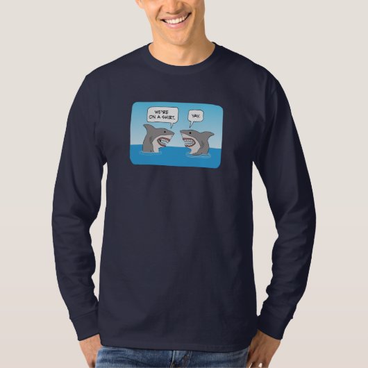 Grappig grote witte haaien in Ocean T-Shirt (Voorkant)