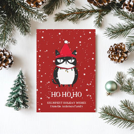 Grappig Grouchy Cat Catmas Humor Kerst Feestdagenkaart