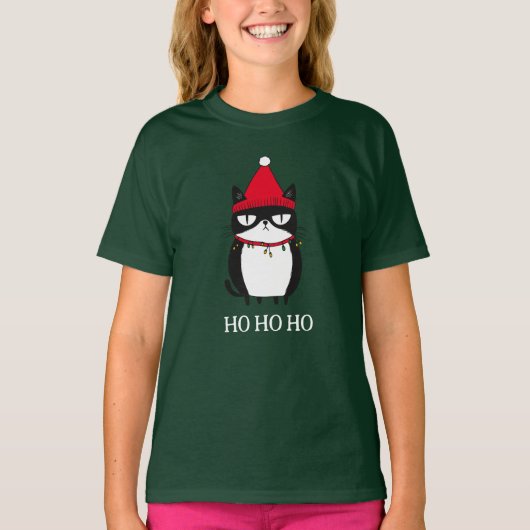 Grappig Grouchy Cat Catmas Humor Kerst T-shirt (Voorkant)