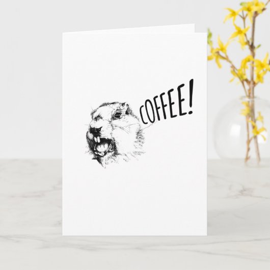 Grappig Groundhog Coffee! Kaart (Gele Bloem)